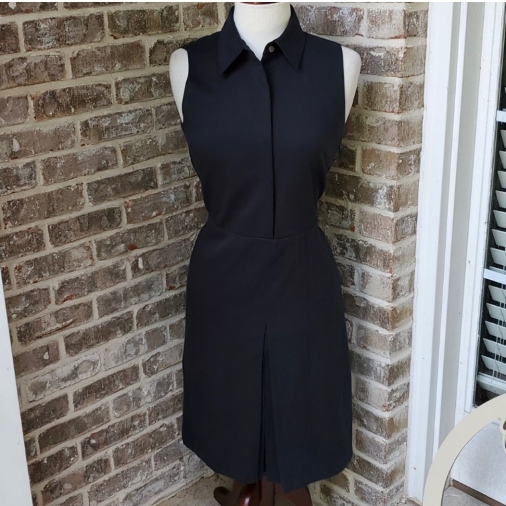 Lafayette 148 Sleeveless Midi Shirt Dress